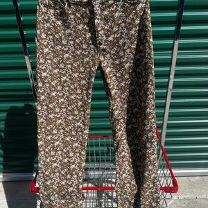 Polagram Brown Floral Straight Leg Jeans